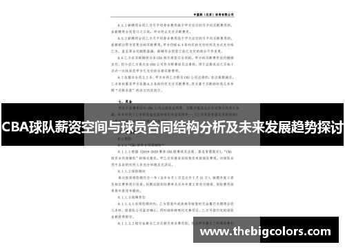 CBA球队薪资空间与球员合同结构分析及未来发展趋势探讨