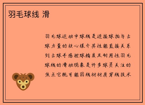 羽毛球线 滑